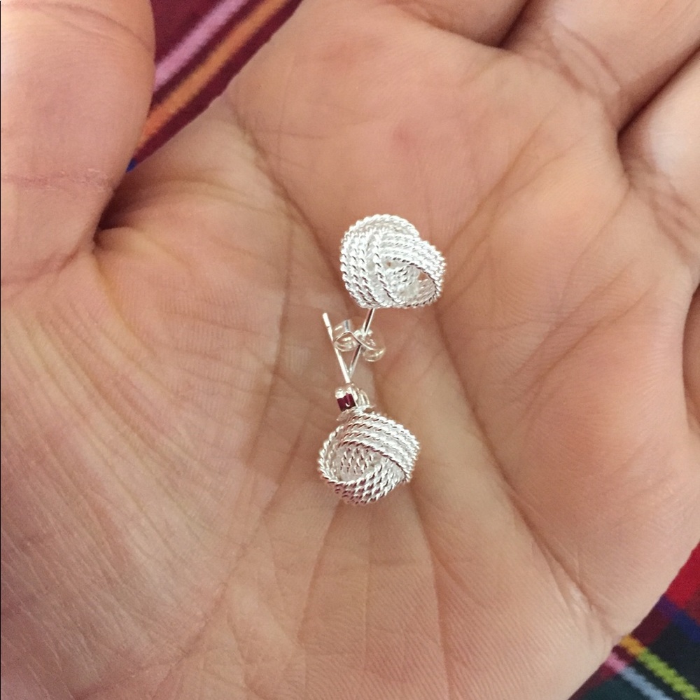 Love Knot Stud Earrings in Sterling silver